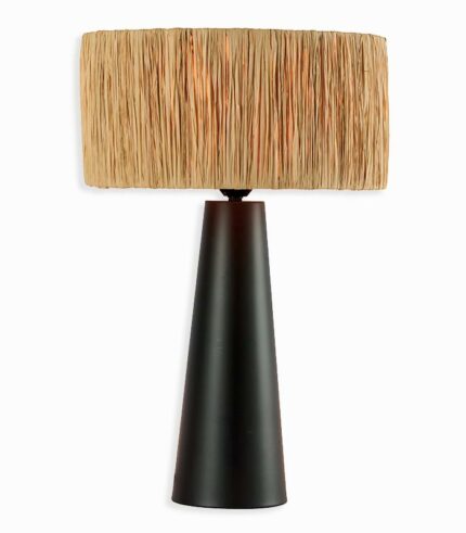 Lampe naturelle céramique et raphia SANTI