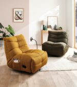 Fauteuil moderne et relax DOUGLAS moutarde