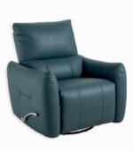 Fauteuil relax cuir bleu WINDLEY