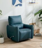 Fauteuil relax cuir bleu WINDLEY