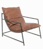 Fauteuil cuir CORBY havane
