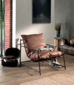 Fauteuil cuir CORBY havane