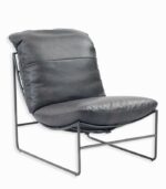 Fauteuil cuir GILFERD gris