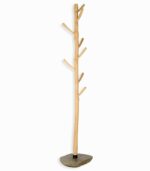 Porte-manteaux bois et base pierre