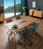 Table SAVOYA en frêne massif design moderne