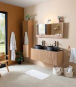 Ensemble mural STONE double vasque en pierre