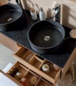 Ensemble mural STONE double vasque en pierre