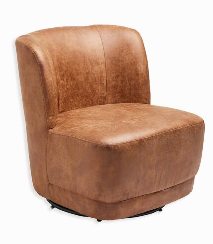 Fauteuil Tournant AMY coloris cognac