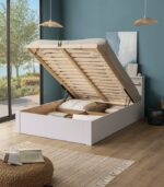 Lit pin massif blanc 2 places KAYA