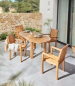 Table de jardin ovale avec allonge PAPEETE