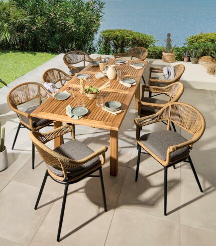 Table de jardin rectangulaire avec allonge ANATA