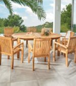 Table de jardin ovale avec allonge VARU