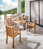 Table de jardin ovale avec allonge VARU