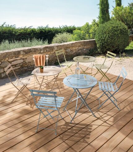 Table ronde pliante + 2 chaises de jardin SUMMER
