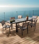 Table de jardin alu et verre PAGAI