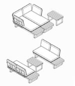 Salon de jardin canapé d'angle modulable HOLBOX