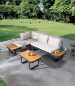 Salon de jardin canapé d'angle modulable HOLBOX