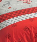 Parure de lit SYDÄN rouge motifs montagne