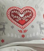 Parure de lit SYDÄN rouge motifs montagne