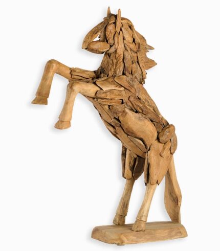 Cheval teck sur socle