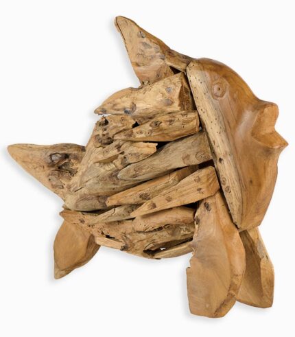 Poisson en teck à poser