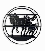 Etagère murale CORK motif chevaux