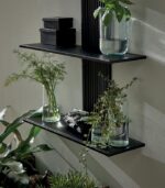 Etagère murale CORK en fer laqué noir