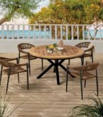 Table de jardin ronde en teck MARIWA
