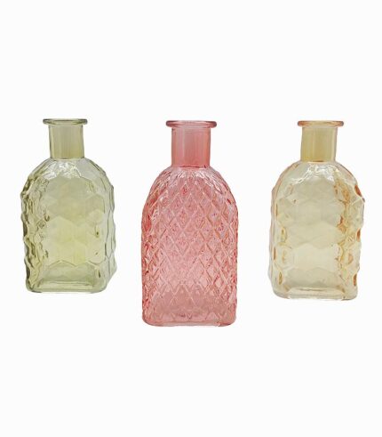 Vase en verre bouteille carrée R&B