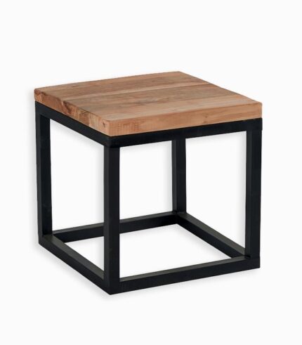 Tabouret teck recyclé & métal KLYDE