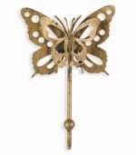 Patère triple papillons métal doré