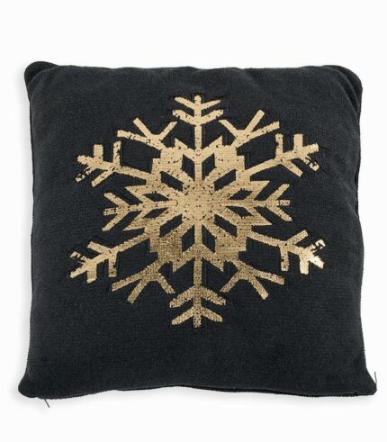 Coussin anthracite avec flocon doré