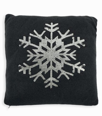 Coussin anthracite avec flocon argenté