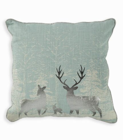 Coussin carré EIRIK cerfs argentés