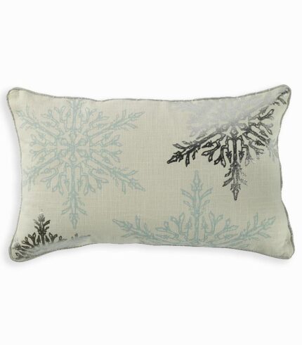 Coussin rectangulaire flocons argentés