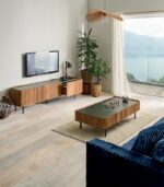 Table basse teck recyclé NEVADA 2 tiroirs