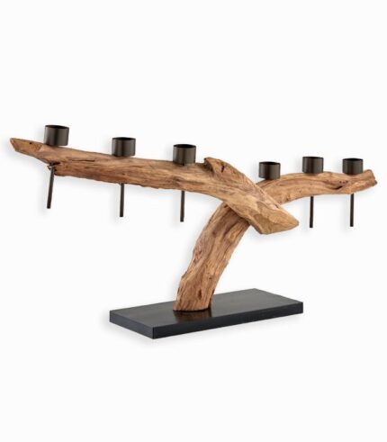 Bougeoir exotique teck KAWALI