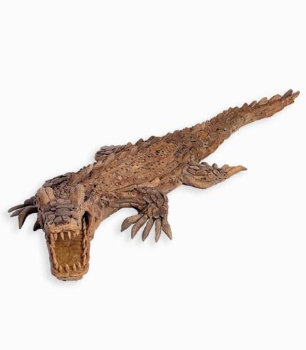 Crocodile en bois flotté à poser