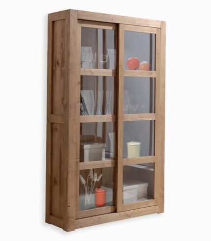 Vitrine pin massif ciré MOVING