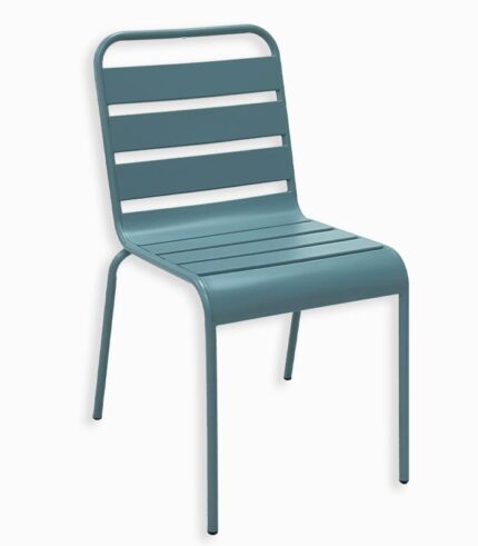 Chaise de jardin bleue empilable HURON
