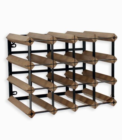 Etagère mural bois et métal pour bouteilles