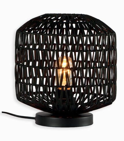 Lampe rotin noir BUDI