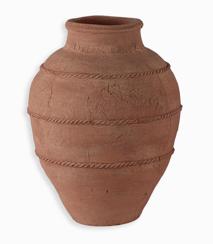 Vase boule en terre cuite H 38 cm