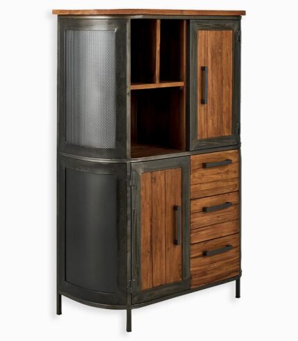 Enfilade teck massif recyclé 2 portes HEPBURN