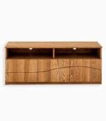 Meuble TV frêne massif 3 portes WAVE