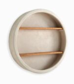 Etagère murale ronde SANTORIN pierre blanche