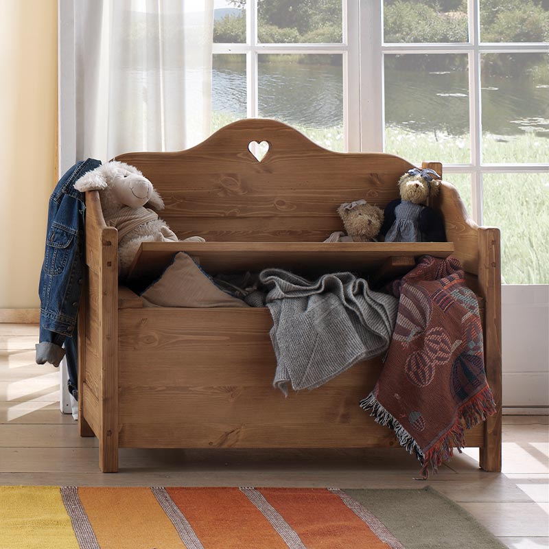 Coffre banc en bois massif