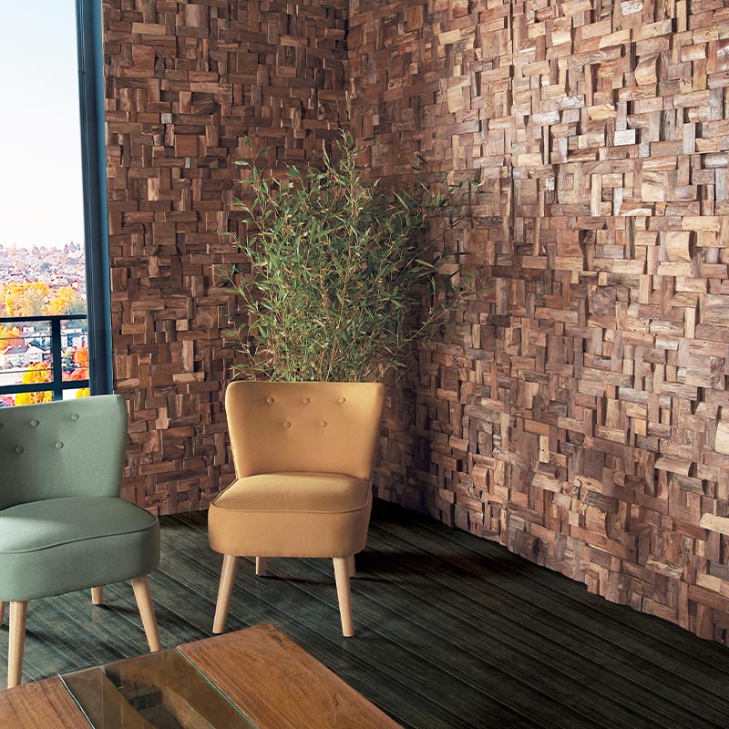 Panneau mural en bois massif