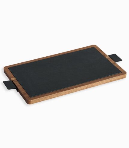 Plateau rectangulaire ardoise et bois