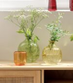 Vase vert en verre